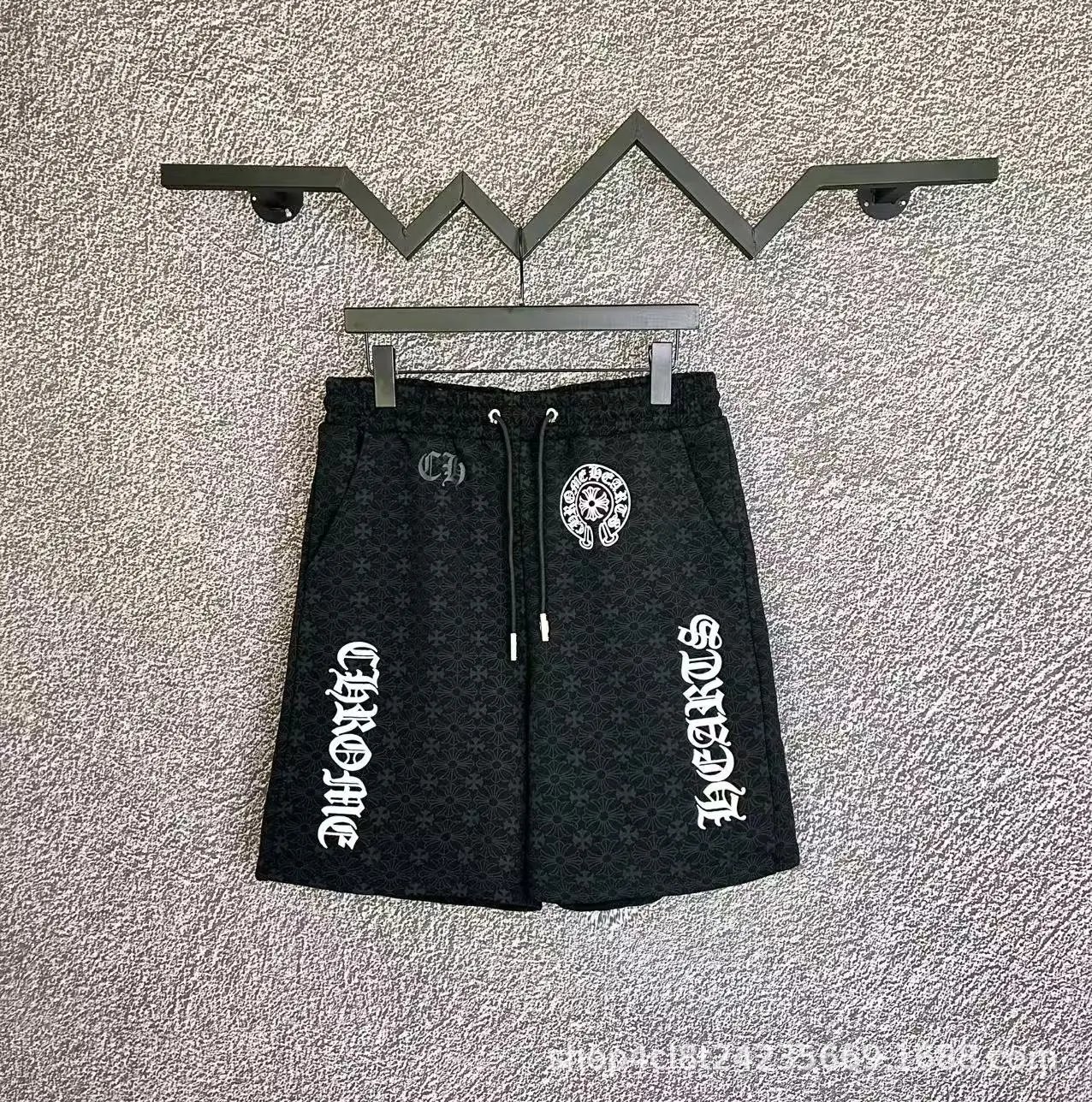 Chrome Hearts Shorts — Black with subtle pattern D010 colorway — USFans Spreadsheet photo