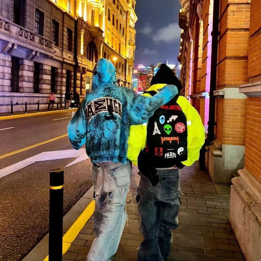 22SSExplorer外星人logo刺绣涂鸦贴画双肩包背包 2