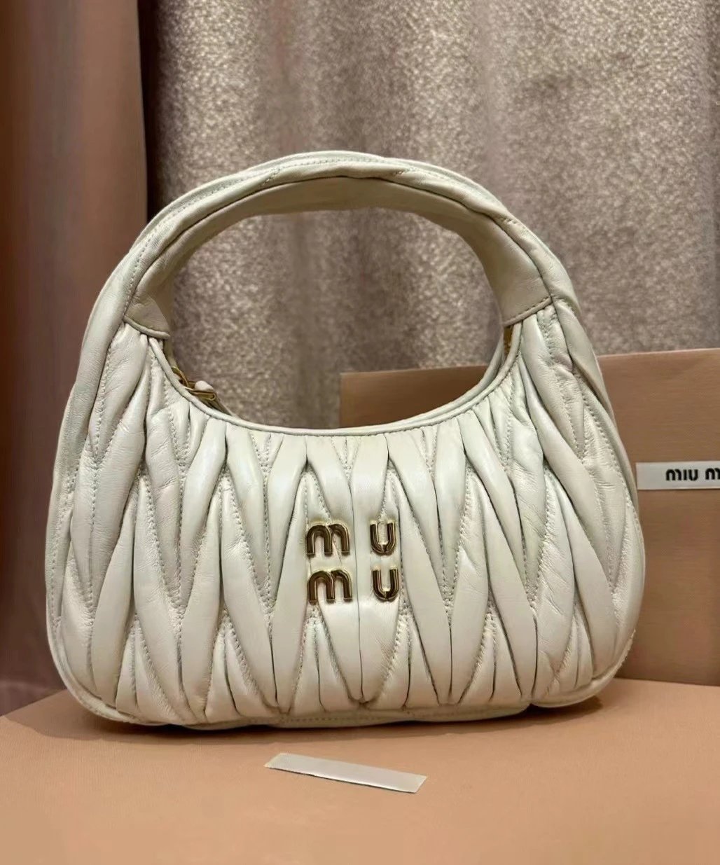 Miu miu Bag — Beige [Original logo Comes with a gift box】 colorway — USFans Spreadsheet photo