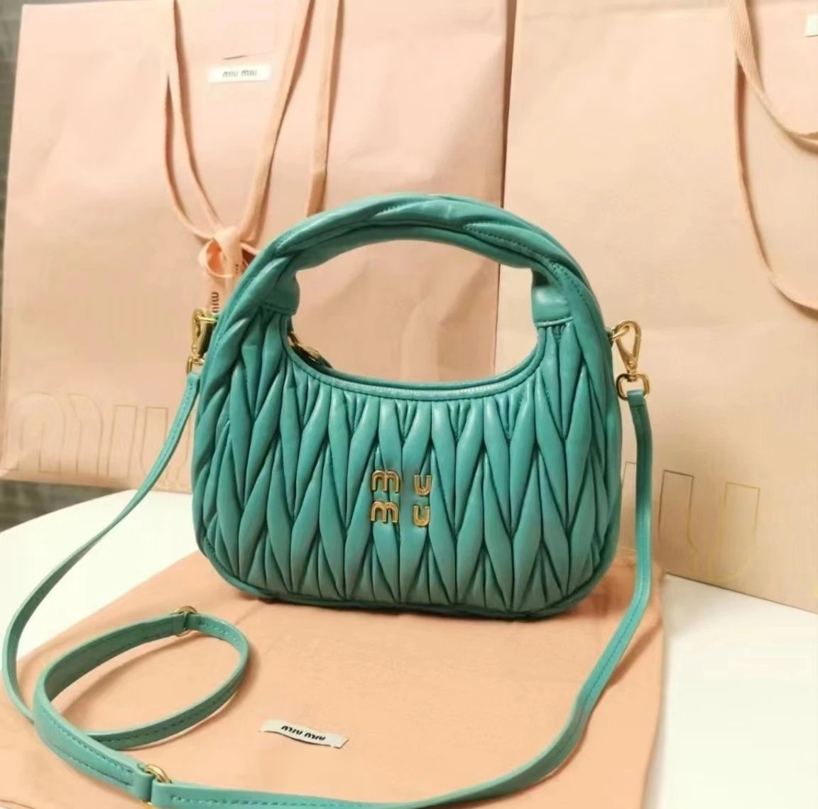 Miu miu Bag — Green [Original logo Comes with a gift box】 colorway — USFans Spreadsheet photo