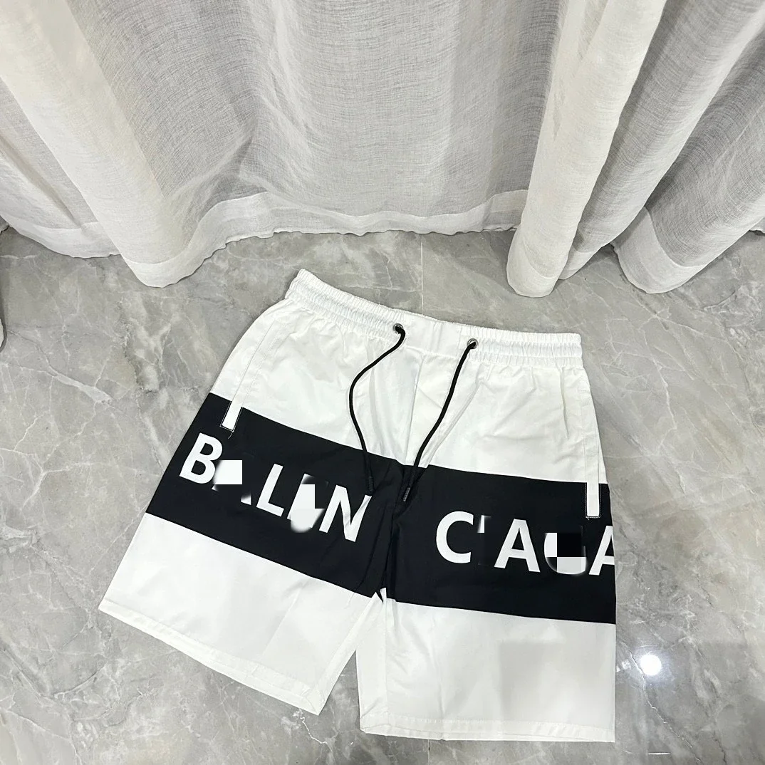 Balenciaga Contrast-Color Lettering Beach Shorts