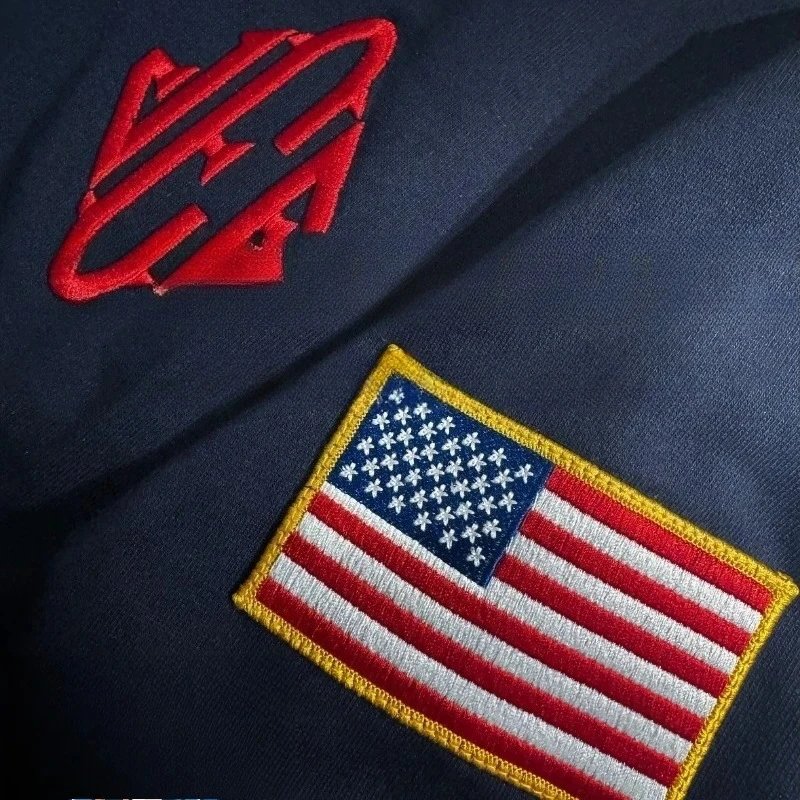 [DX314] European and American Retro Turtleneck Sweater Embroidered Pattern Casual Street Loose Sweatshirt Men's Top