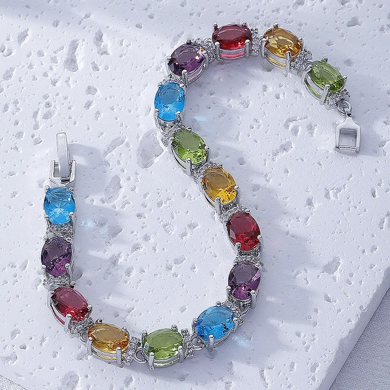 Random Bracelet — B00331 Platinum with Colorful Diamonds colorway — USFans Spreadsheet photo