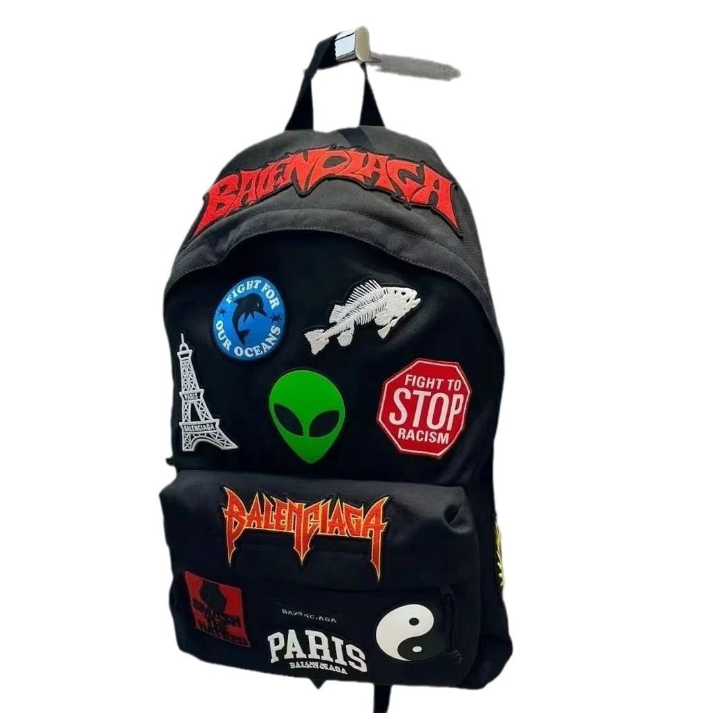 22SSExplorer外星人logo刺绣涂鸦贴画双肩包背包 5