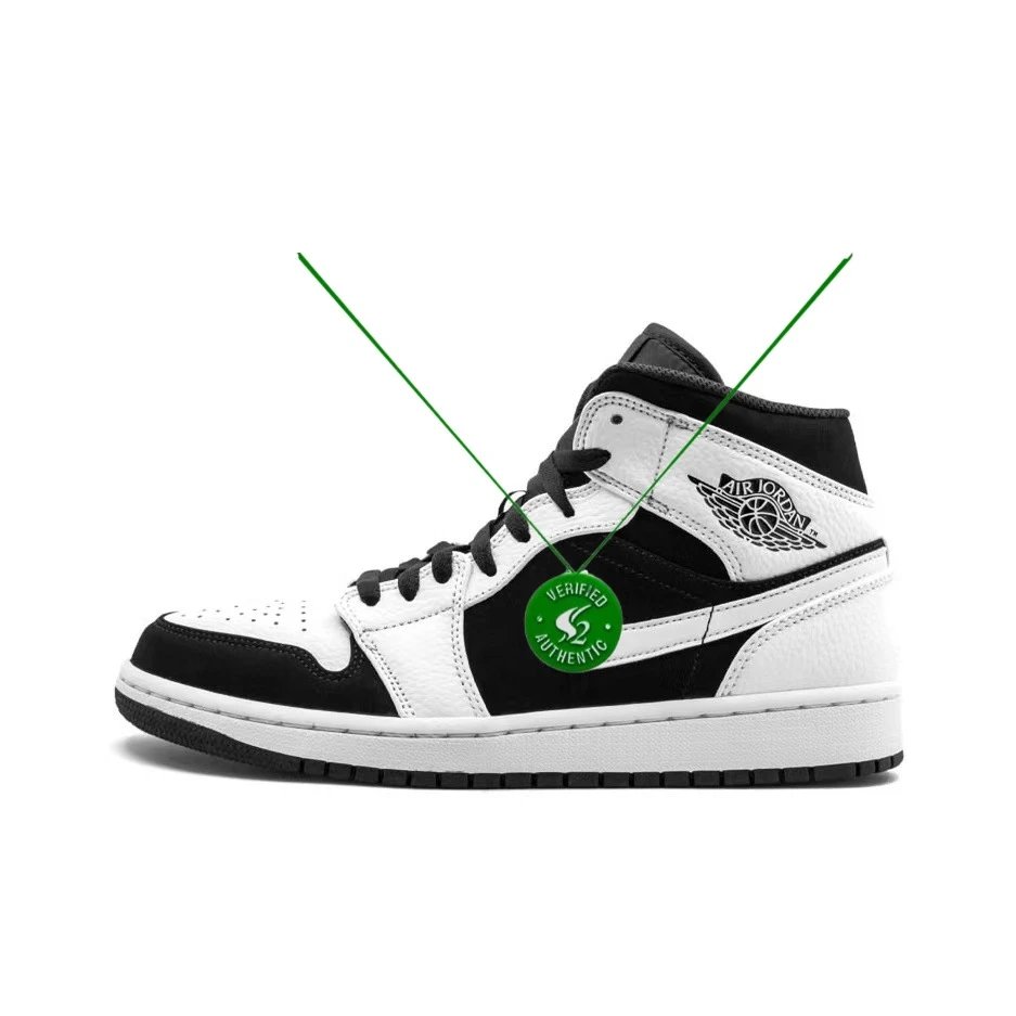 Off-White AJ1 University Blue — Black and white panda colorway — USFans Spreadsheet photo