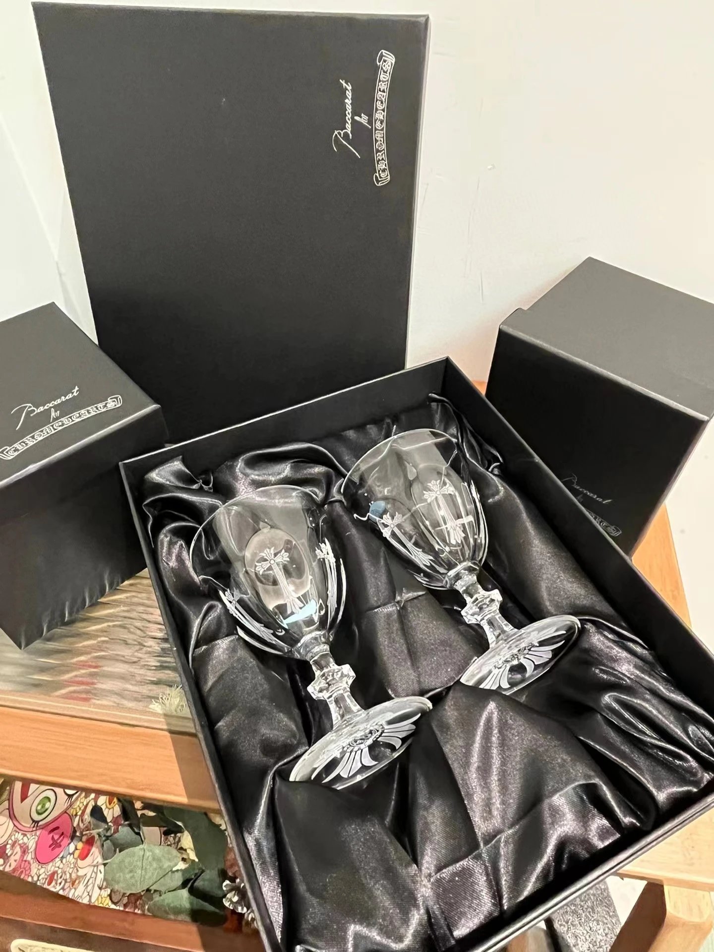 Chrome Hearts Glass — Tall-stemmed glass, gift-box packaging colorway — USFans Spreadsheet photo