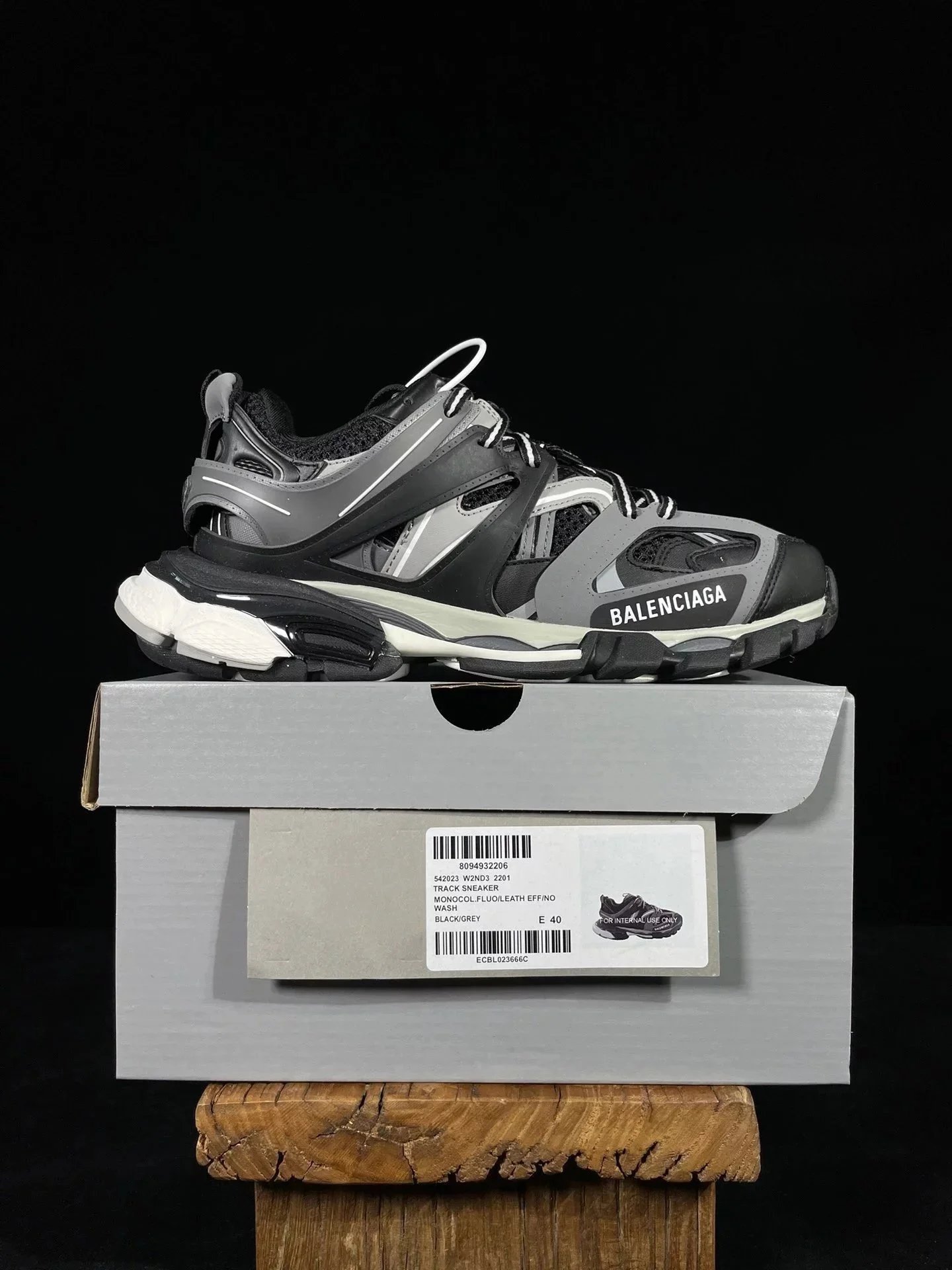 Balenciaga Track Sneakers — Three generations of black and gray 32201 colorway — USFans Spreadsheet photo