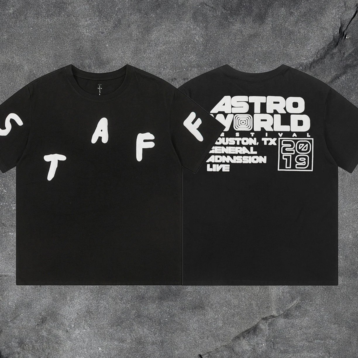 Travis Scott Utopia T-Shirt — Black T109 colorway — USFans Spreadsheet photo