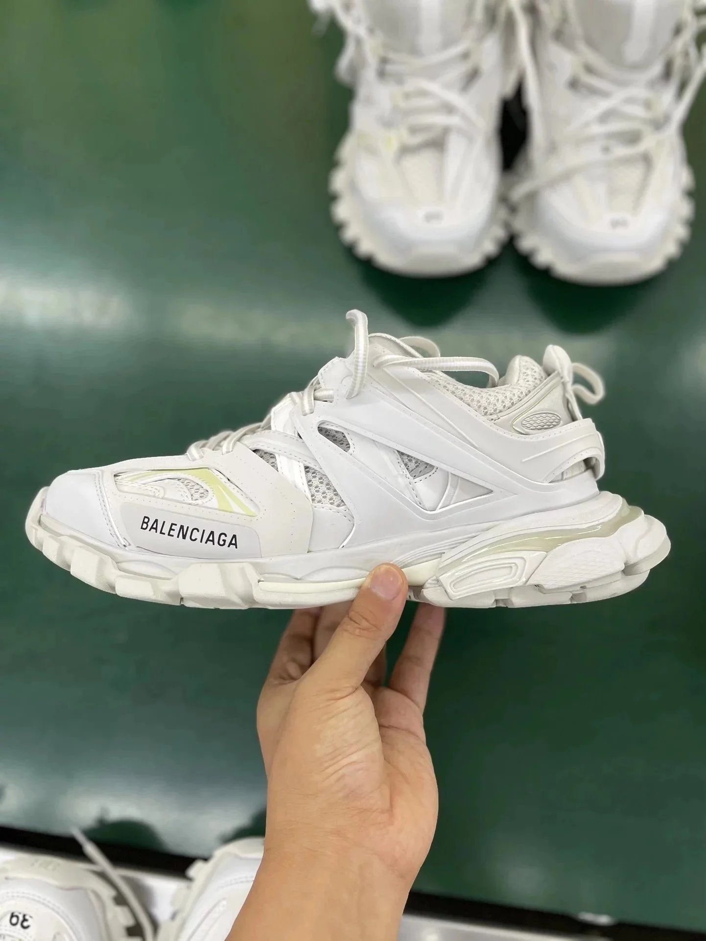 Balenciaga Track Sneakers — Three generations of all white 19000 colorway — USFans Spreadsheet photo