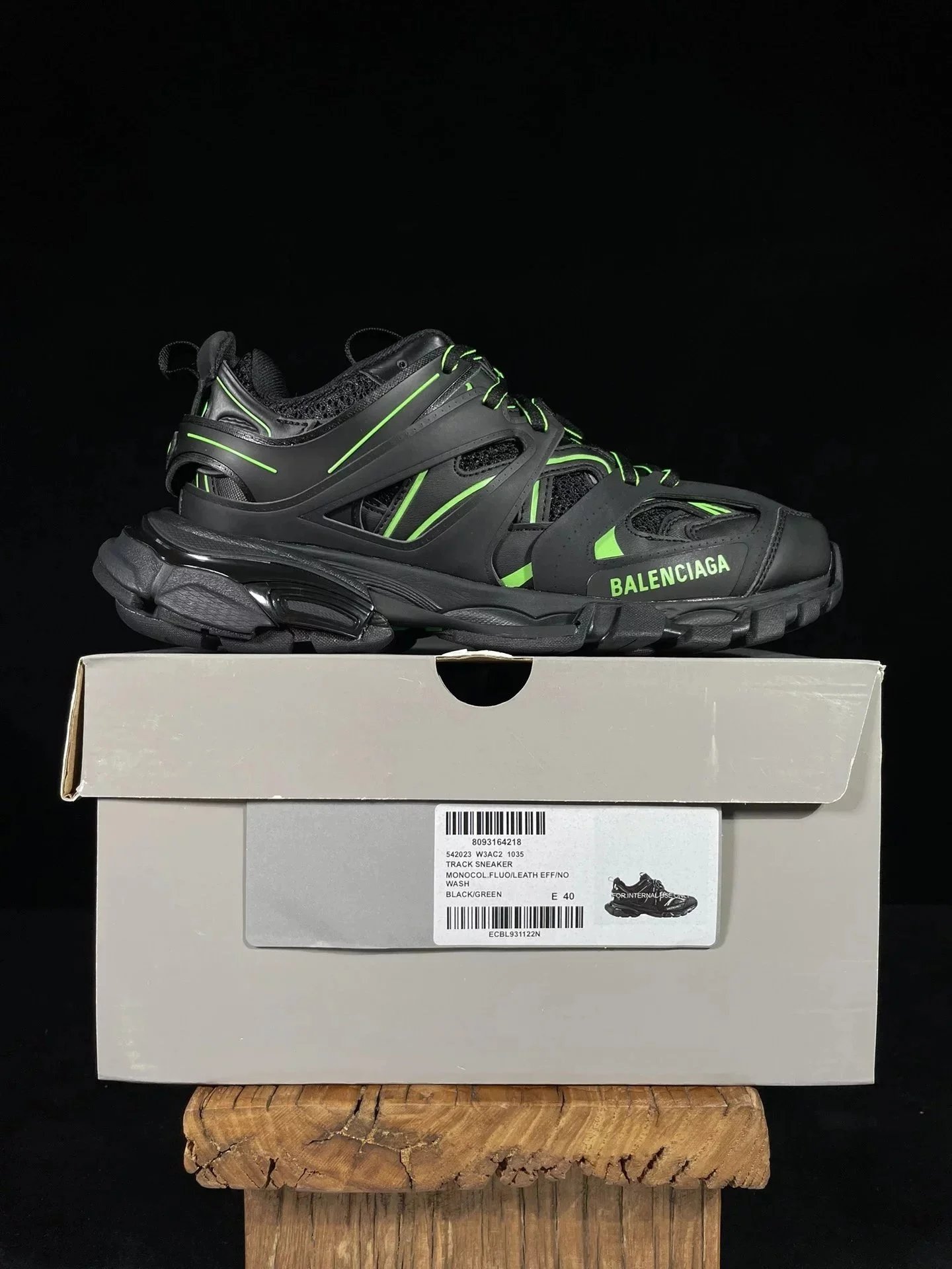 Balenciaga Track Sneakers — Three generations of black and green 21035 colorway — USFans Spreadsheet photo