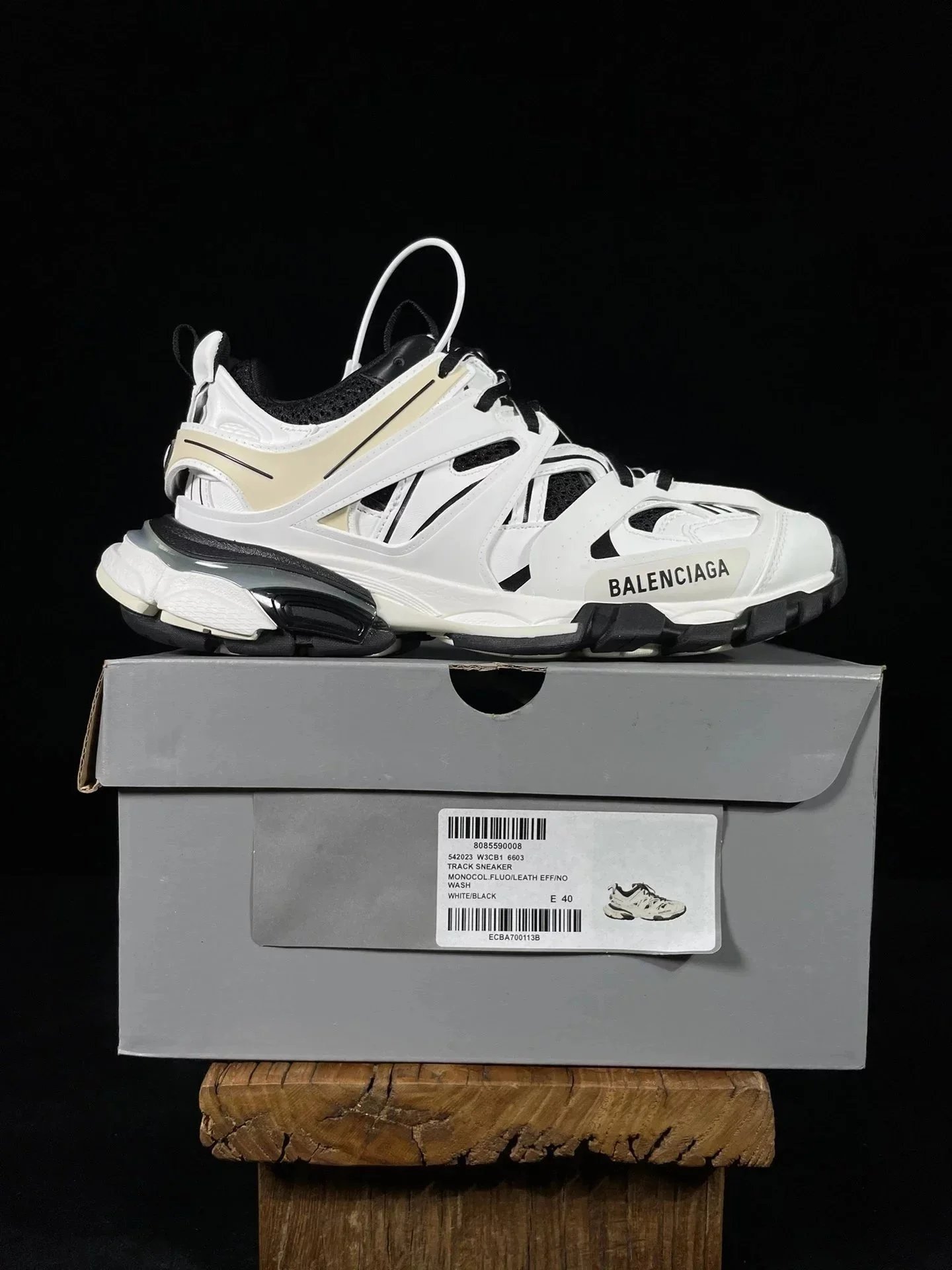Balenciaga Track Sneakers — three generations of white and black 16603 colorway — USFans Spreadsheet photo