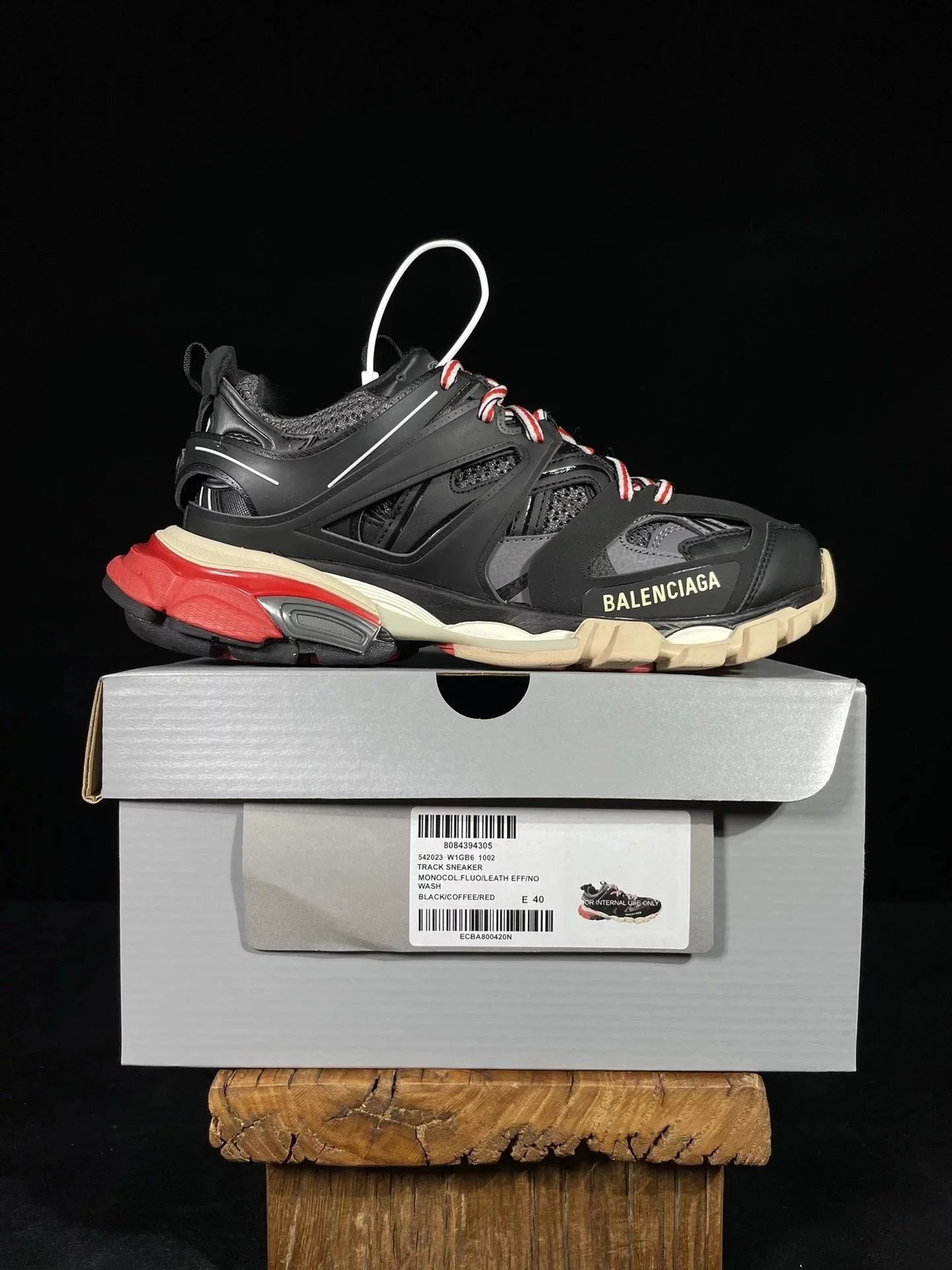 Balenciaga Track Sneakers — Three generations of black coffee red 61002 colorway — USFans Spreadsheet photo