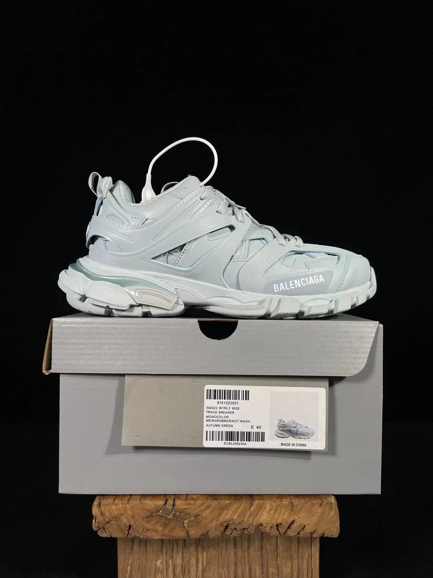 Balenciaga Track Sneakers — Three generations of ice blue 29028 colorway — USFans Spreadsheet photo