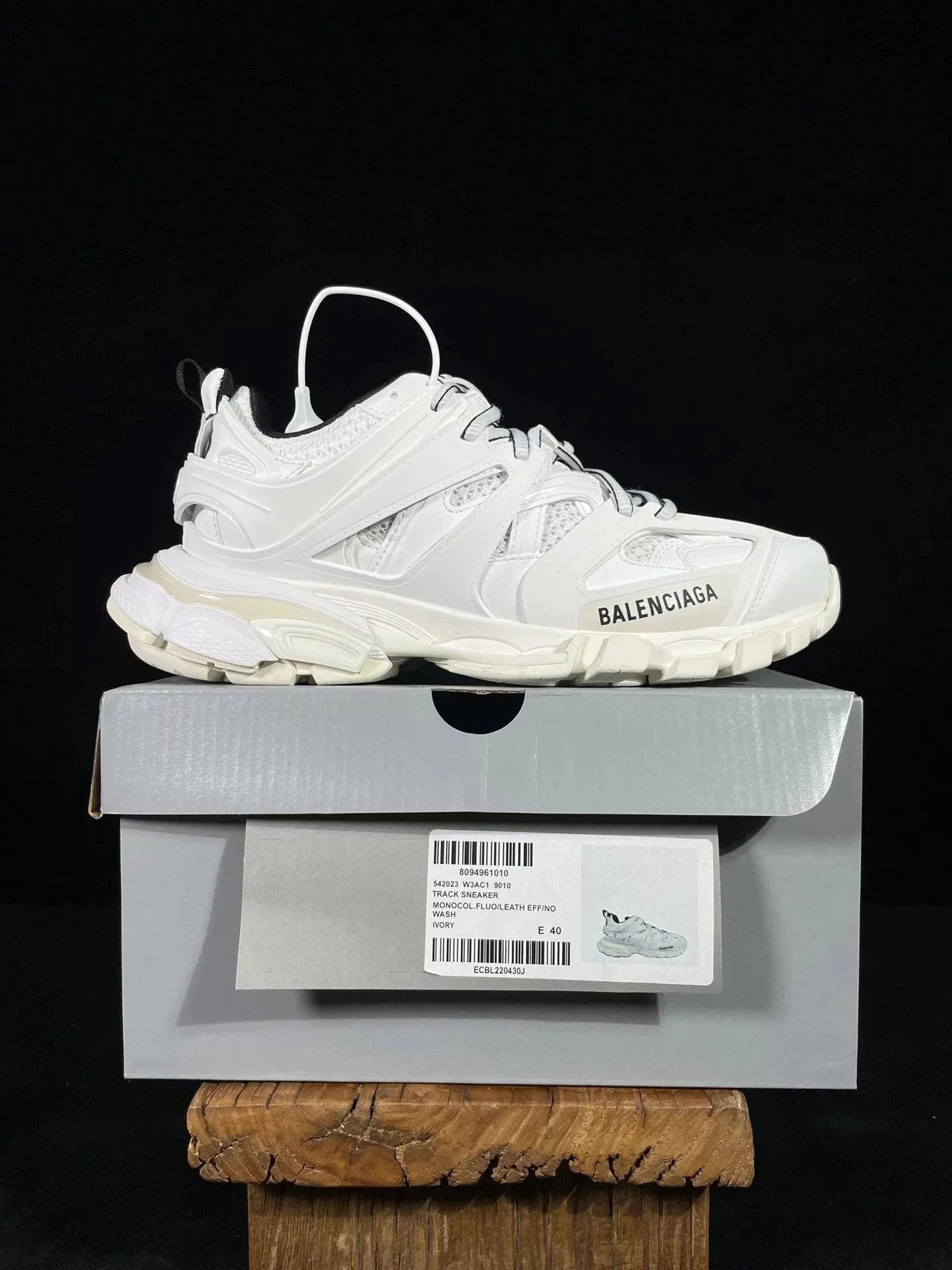 Balenciaga Track Sneakers — Three generations of ivory white and black 19010 colorway — USFans Spreadsheet photo