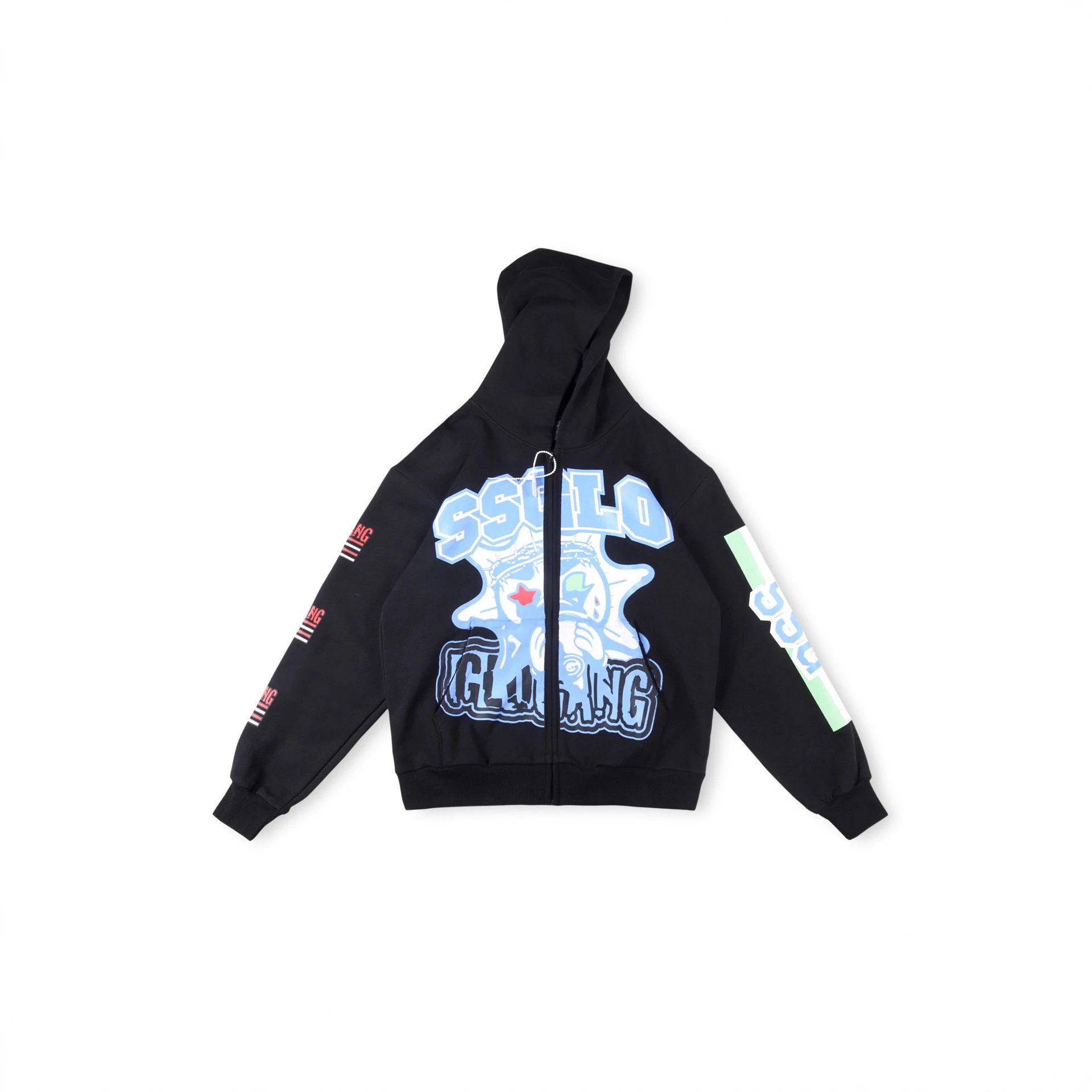 25FW嘻哈街头ZipHoodieGlo卡通印花男女迷彩拉链卫衣 2