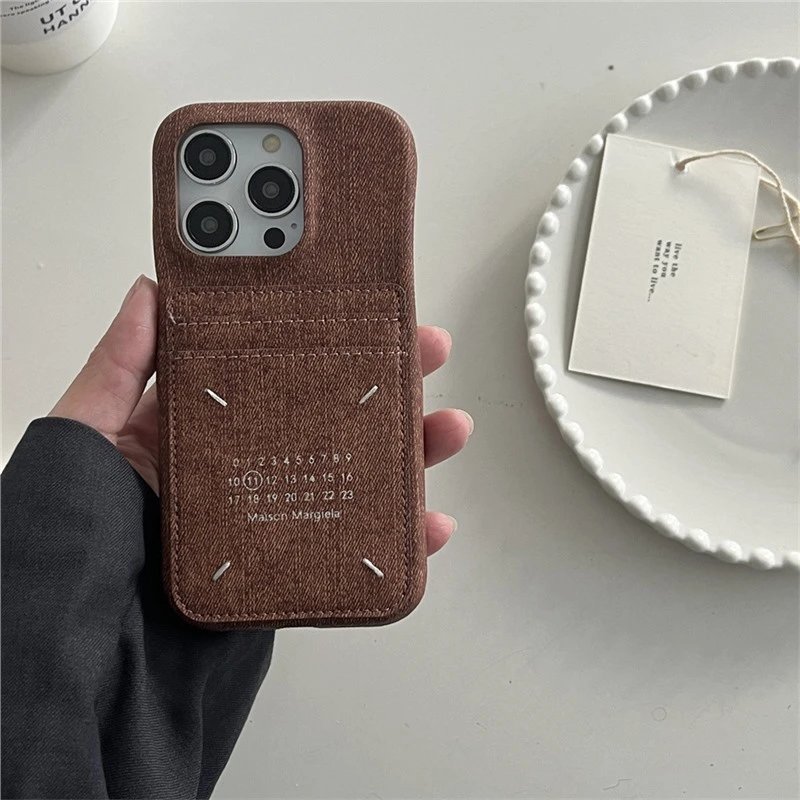 Maison Margiela Phone Case — Calendar hand-stitched thread card holder – Dark brown colorway — USFans Spreadsheet photo