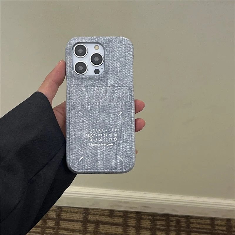Maison Margiela Phone Case — Calendar hand-stitched thread card holder – light blue colorway — USFans Spreadsheet photo