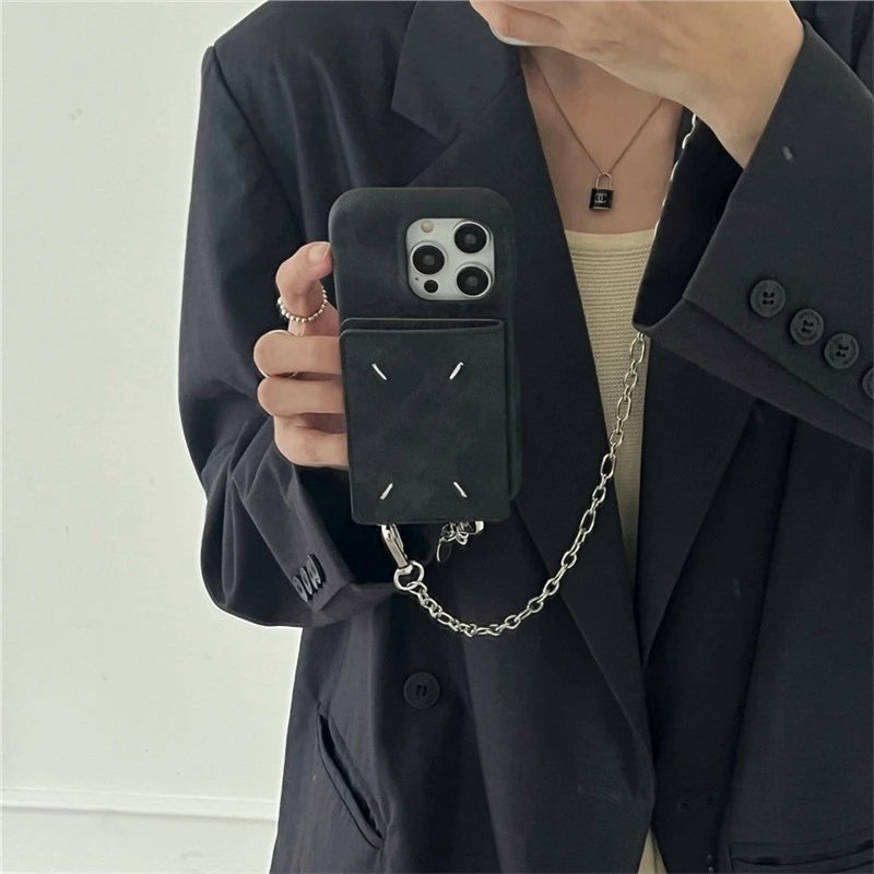 Maison Margiela Phone Case — Hand-stitched card slung-black colorway — USFans Spreadsheet photo