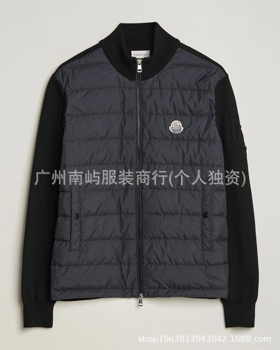 Moncler Navy Blue Padded Zip-Up Cardigan — Former emblem black colorway — USFans Spreadsheet photo