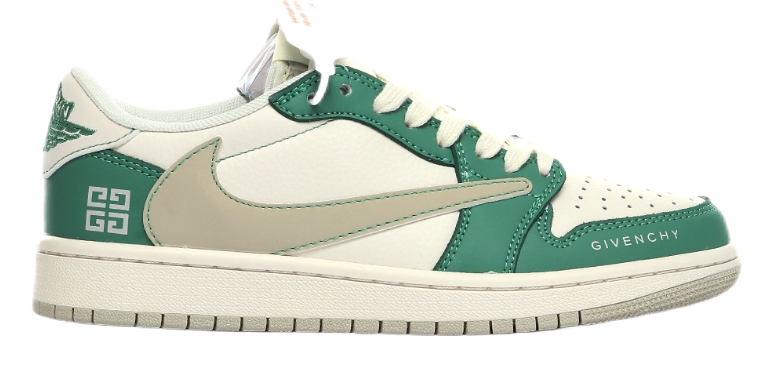 Gucci x Nike Air Jordan 1 Low 'Green' Sneakers - 10
