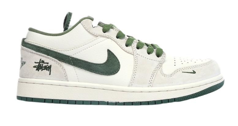 Gucci x Nike Air Jordan 1 Low 'Green' Sneakers - 20