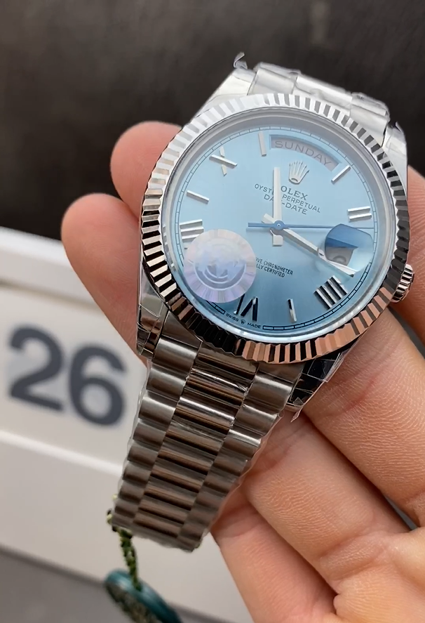 Rolex Rolex Oyster Perpetual Day-Date Watch in Blue Dial Blue