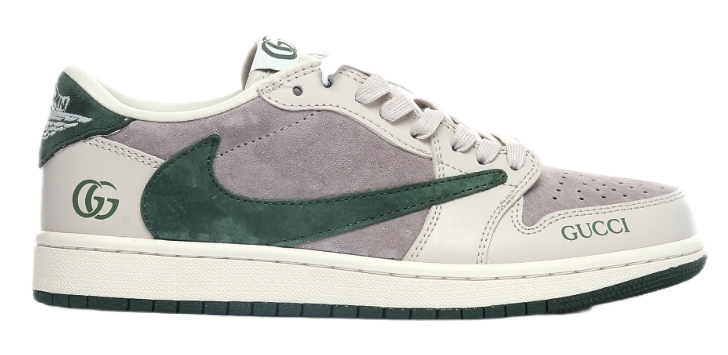 Gucci x Nike Air Jordan 1 Low 'Green' Sneakers - 21