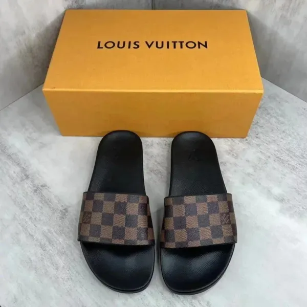 Louis Vuitton Damier Ebene Slide Sandals Black - 1