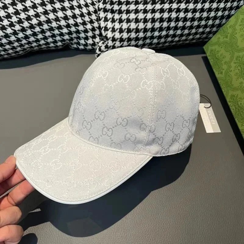 Fendi FF Logo Print White Baseball Cap - 12