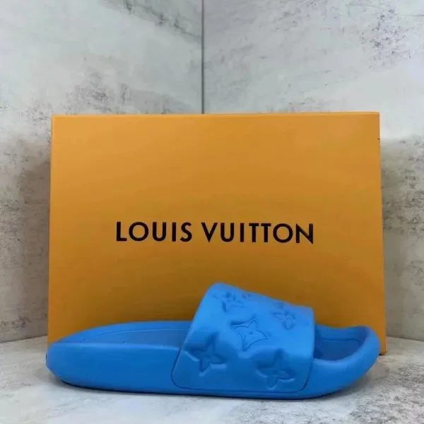 Louis Vuitton Monogram Quilted Slide Sandals Gray - 8