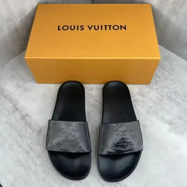 Louis Vuitton Monogram Slide Sandals Black - 1