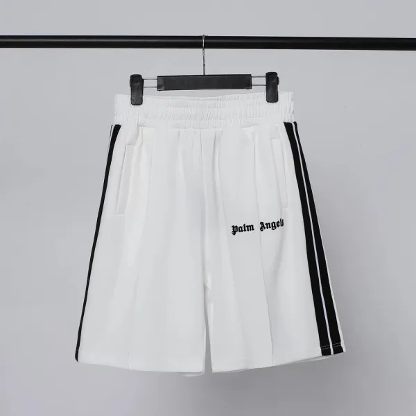 Palm Angels Track Shorts White with Black Stripes - 10