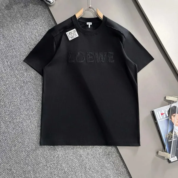 Loewe Logo-Embroidered Black T-Shirt - 1