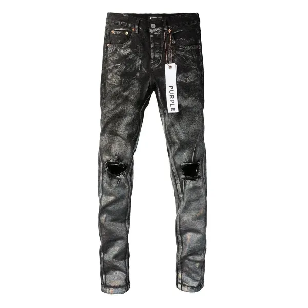 Purple Brand Logo-Print Light Wash Jeans - 3