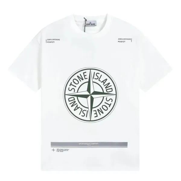 Stone Island Compass Logo White T-Shirt - 1