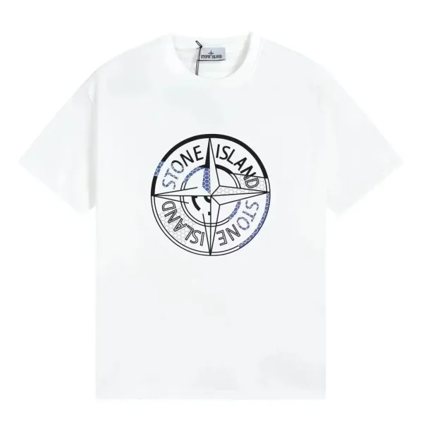 Stone Island Compass Logo White T-Shirt - 1