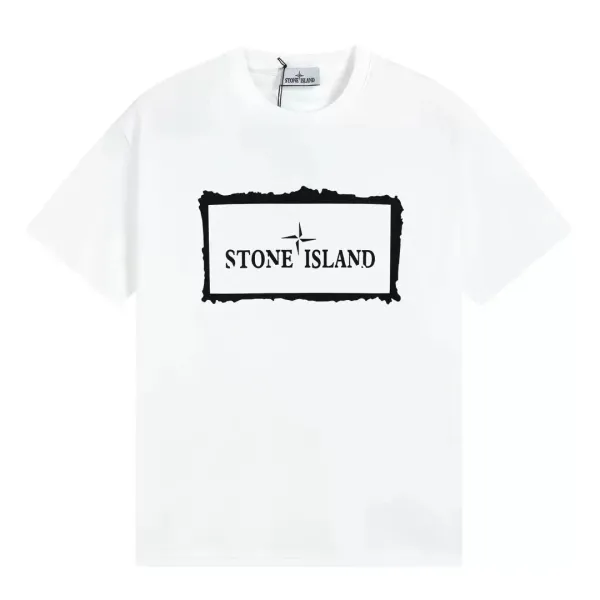 Stone Island Framed Logo White T-Shirt - 1