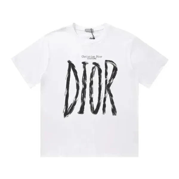 Dior Christian Dior Couture Brushstroke Logo White T-Shirt - 1
