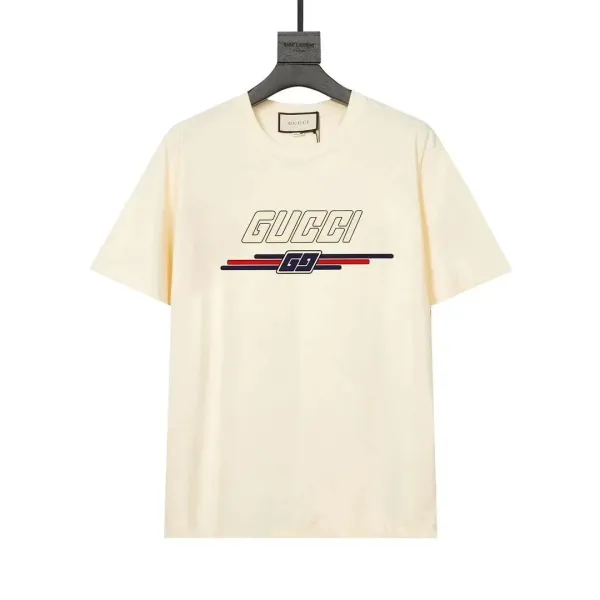 Gucci GG Racing Stripe T-Shirt Beige - 1
