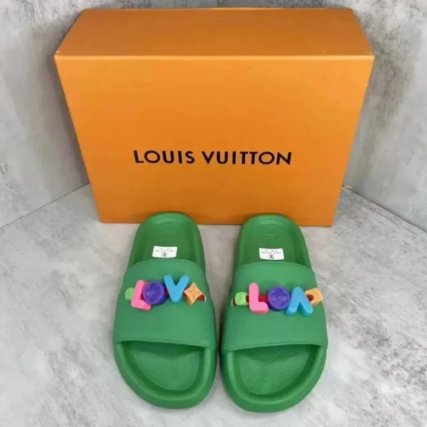 Louis Vuitton Love Slide Sandals Green - 1