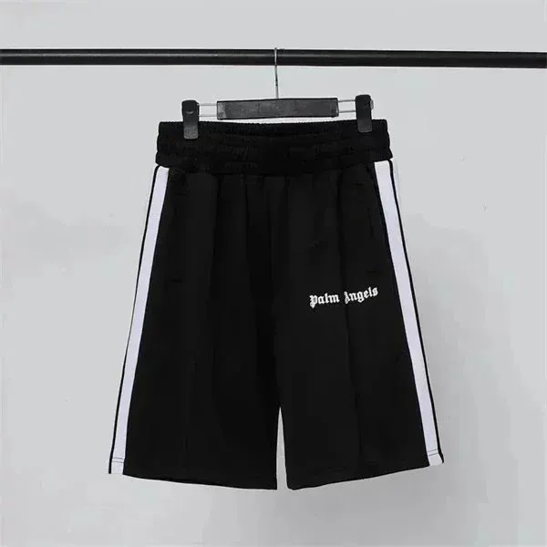 Palm Angels Track Shorts White with Black Stripes - 7