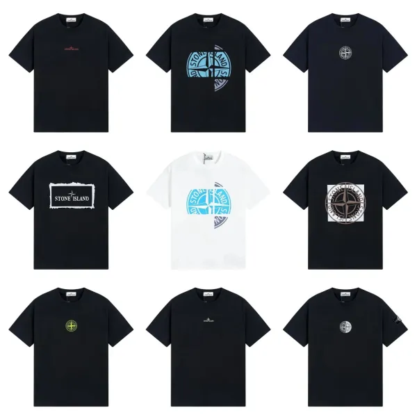 Stone Island Compass Logo T-Shirt Collection Black and White - 1