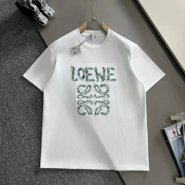 Loewe Anagram Embroidered White T-Shirt - 1
