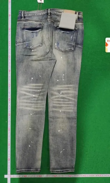 Purple Brand Logo-Print Light Wash Jeans - 8
