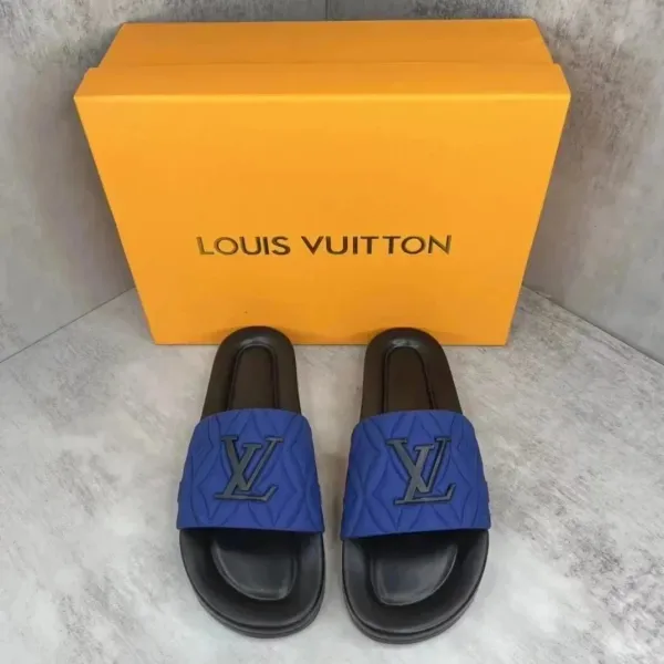 Louis Vuitton Pool Slide Navy Blue Slippers - 1