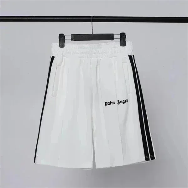 Palm Angels Track Shorts White with Black Stripes - 1