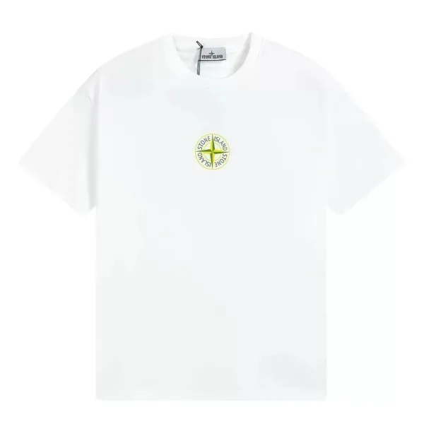 Stone Island Compass Logo White T-Shirt - 1