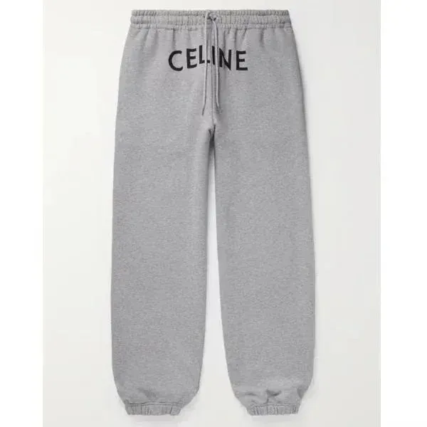 Celine Logo-Print Gray Sweatpants - 1