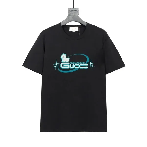 Gucci Bear Logo Print Black T-Shirt - 1