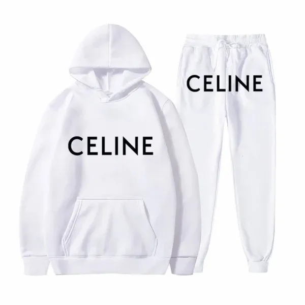 Celine Logo Print Purple Hoodie and Sweatpants Set - 8